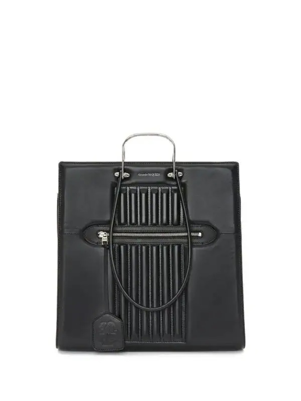 Alexander McQueen featuring two metallic top handles, front zip $2890